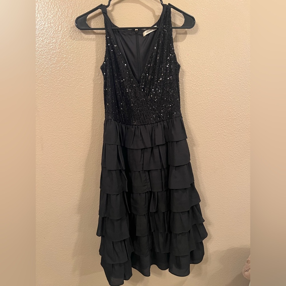 💞HP💞Black Sequin Layered Dress